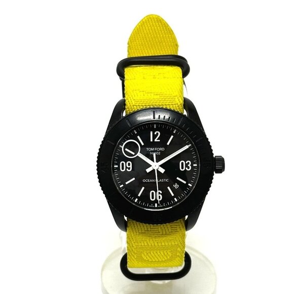 TOM FORD No.002 Ocean Plastic Sports Timepiece Automatic Wristwatch SS Black - Picture 1 of 13